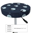 thumbnail image 3 of Salouo Wolf And Moon Pattern Bar Stool Cushion Cover, Round Crease-Resistant Stretchy Dustproof Stool Seat Slipcover for Bar Round Chair-12 inch, 3 of 6