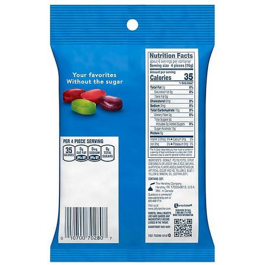 Jolly Rancher Zero Sugar Hard Candy Assorted Fruit Flavored 3.6 oz Pack of 2
