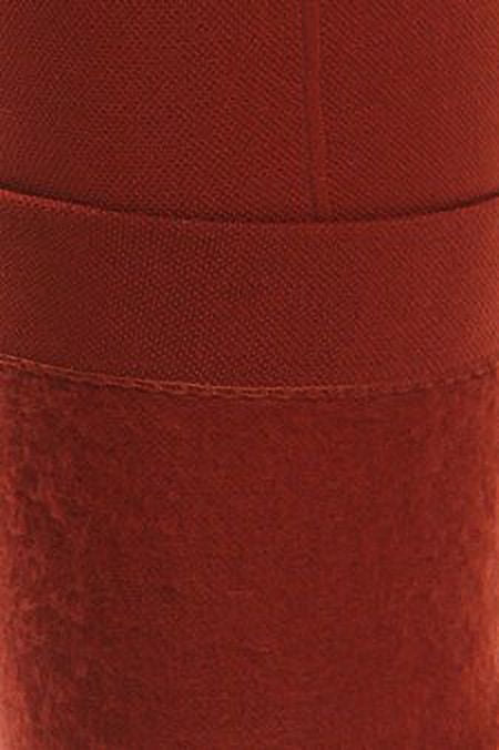 Women's Fashionable Fleece Leggings in Solid Color with 2 Gold zippers & seams on Front, Copper