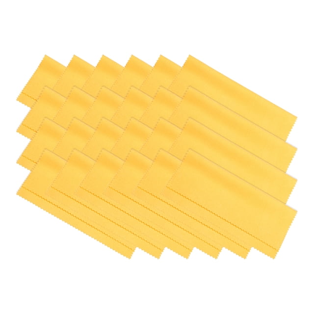 Unique Bargains Microfiber Cleaning Cloth 6' x 6' Soft Suede for Camera Lens, Yellow 24 Pack