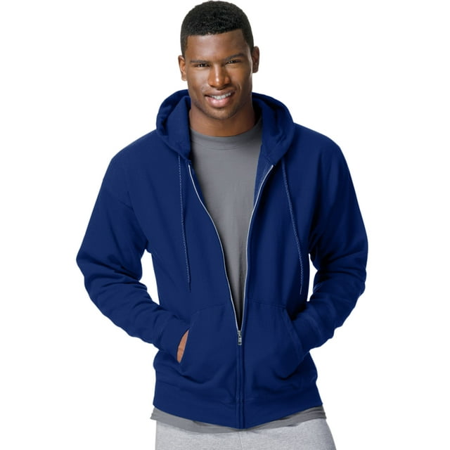 Hanes ComfortBlend EcoSmart Men`s Full Zip Hoodie, M, Deep Royal