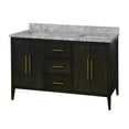 thumbnail image 4 of Parisian 60" Double Bathroom Vanity with Black Oak Cabinet and Carrara Marble Top, 4 of 7