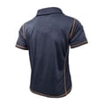 thumbnail image 4 of Havenx Short Sleeve Polo Shirt for Mens Collared Buttons Shirt Polos with Pocket Solid Color T Shirts Spring Summer Stylish Workout Soft Golf Tee,Dark Blue XL, 4 of 6