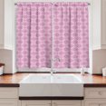 thumbnail image 2 of Ambesonne Geometric Kitchen Curtains, Neutral Flowers Boho Art, 55"x36", Soft Pink Pink, 2 of 3
