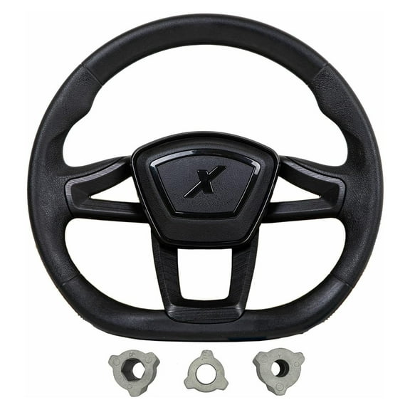 Cruise Golf Cart Steering Wheel Compatible with EZGO, Club Car, | Black Contoured Grip | Hub Adpaters Included