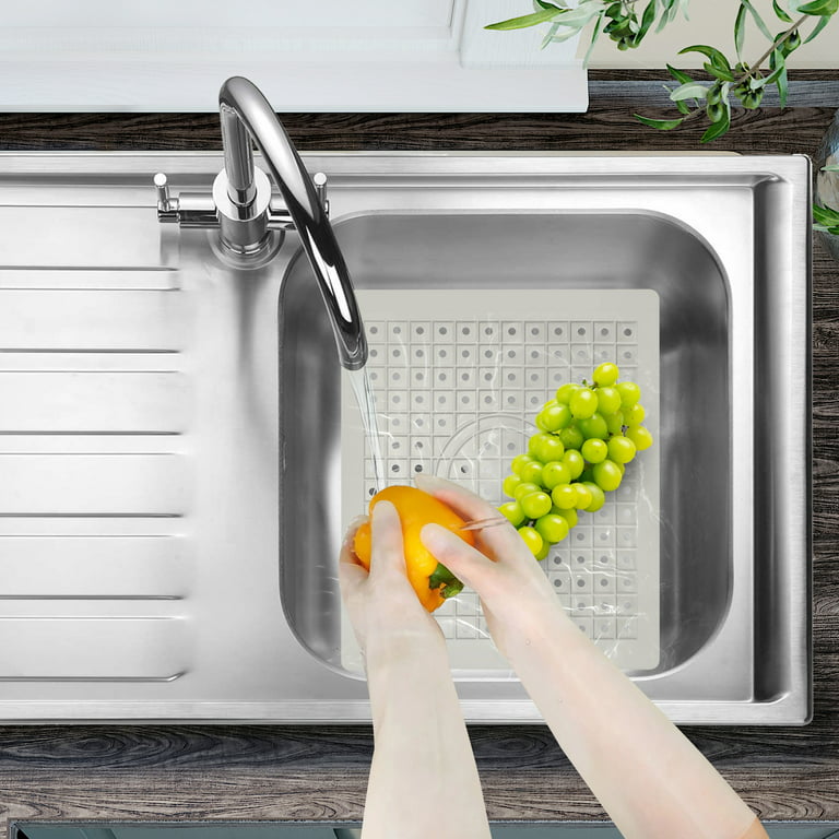 2x Kitchen Sink Mat Non-Slip Silicone Drain Pad Protector Food