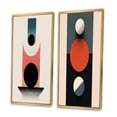thumbnail image 3 of Designart "Retro Minimalist Full Moon Delight III" Transitional Framed Wall Art Set Of 2 - Abstract Black Gallery Wall Frame Set For Home Decor, 3 of 6