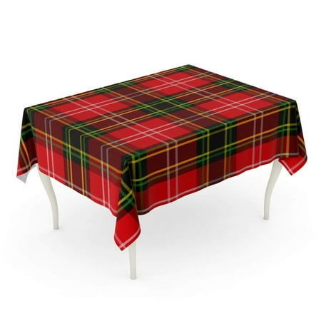 

SIDONKU Green Christmas Tartan Plaid Printing Pattern Checkered for Home Red Scottish British C Tablecloth Table Desk Cover Home Party Decor 52x70 inch