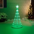 thumbnail image 4 of Northlight LED Lighted Christmas Cone Tree Outdoor Decoration - 4' - Green, 4 of 10