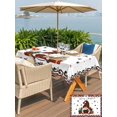thumbnail image 4 of Outdoor Tablecloth with Umbrella Hole and Zipper, Christmas Gnomes Rectangle Table Cloth 60x120 Inch Waterproof Tablecloth, Winter Xmas Gifts Snowflake Holiday Picnic Table Cover for Patio Camping, 4 of 7