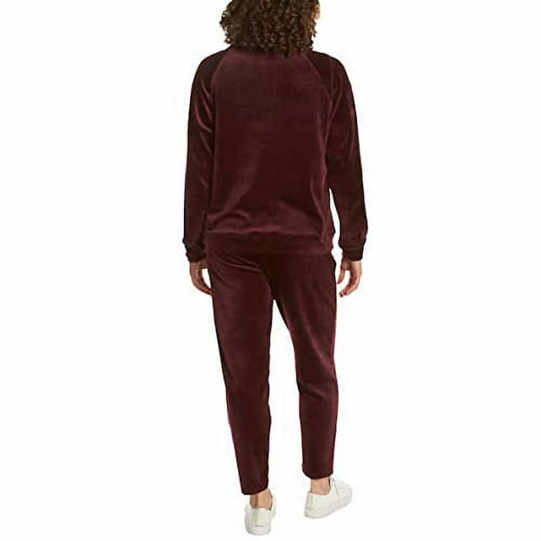 Gloria Vanderbilt Women's Velour Pant (Wine, XX-Large)