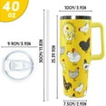 thumbnail image 5 of 40oz Stainless Steel Insulated Chicken Tumbler with Handle & Straw - Funny Crowing Rooster Travel Mug, Coffee Water Bottle, Novelty Gift Decor, 5 of 6