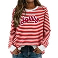 thumbnail image 3 of CAIXIA Sweatshirt For Women 2026 Fall Crewneck Long Sleeve Oversized Striped Jolly Pullover Tops Y2K Clothes Workout Shirt, 3 of 7