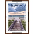 thumbnail image 5 of Art.com Wildwood, New Jersey - Beach Boardwalk Scene Art Print by Lantern Press, Brown Frame Wall Art, 17" x 23", 5 of 5