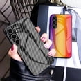 thumbnail image 3 of for Samsung Galaxy S24 FE Case, Carbon Fiber Pattern Tempered Glass Phone Case, Lightweight Slim Shockproof Protective Cover, Anti-Scratch Stained Glass Shell for Samsung Galaxy S24 FE, Black, 3 of 11