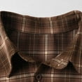 thumbnail image 2 of Flannel Button Up Shirts for Women Long Sleeve Classic Plaid Shackets Jackets Loose Casual Lapel Collar Blouses (2XL, Brown), 2 of 5