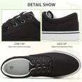 thumbnail image 5 of AOMAIS Men Fashion Canvas Sneakers Non-slip Low top Shoes Comfortable Round Toe Walking Shoes Casual Lace up Tennis Shoes(Black US9), 5 of 9