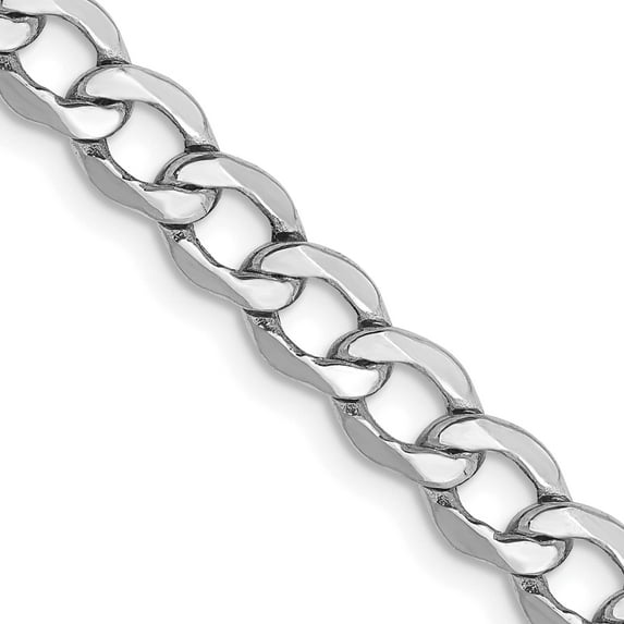 14K White Gold Wg 5.25mm Semi-Solid Curb Chain (24 X 5.25) Made In South Africa bc105-24