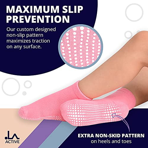 LA Active Boys and Girls Kids Non-Slip Grip Crew Socks for baby, Infants  Toddlers 4-7 Years - 6 Pairs - Pastels 