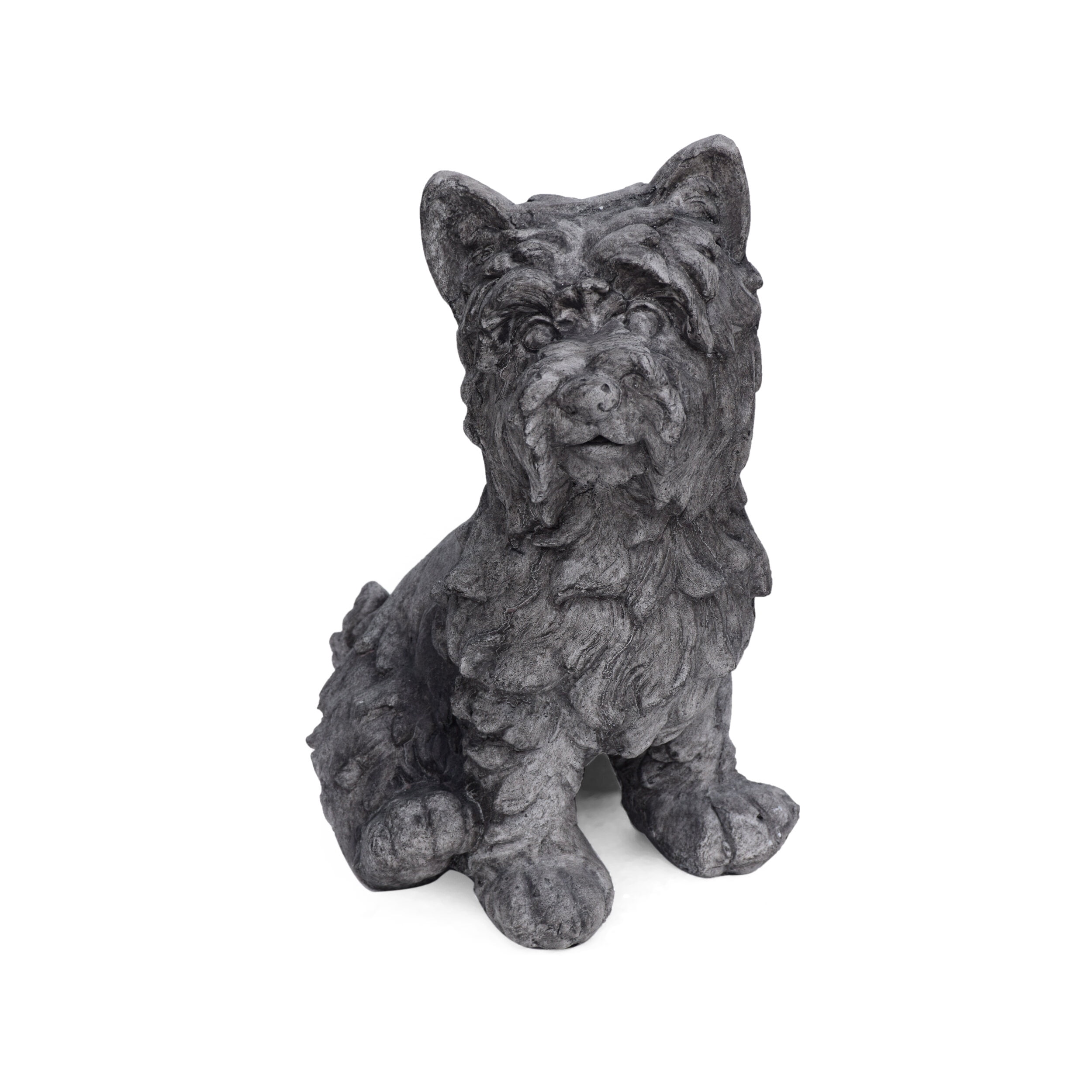 Garden Accessories CRICKET DOG CAST SONE GARDEN STATUE, Outdoor Terrier Dog Garden Statue, Antique Gray Finish, No Assembly Required,Garden Decorative Accessories