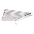 thumbnail image 3 of Awntech 12 Ft Destin Left Motorized Heavy Duty Patio Retractable Awning with Protective Hood (144in x 10.38in x 120in), Gray/White Stripe, 3 of 8