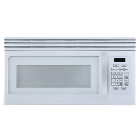 Black+Decker EM044KJNP10A 1.6-Cu. Ft. Over-the-Range Microwave with Top Mount Air Recirculation Vent  White