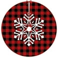 thumbnail image 2 of Boovnll Christmas Tree Skirt, 36" Large Soft Xmas Decor Red White Black Plaid Printing Mat Tree Skirt for Winter Holiday Xmas Tree Mat Party Decor, Christmas Decorations, 2 of 6