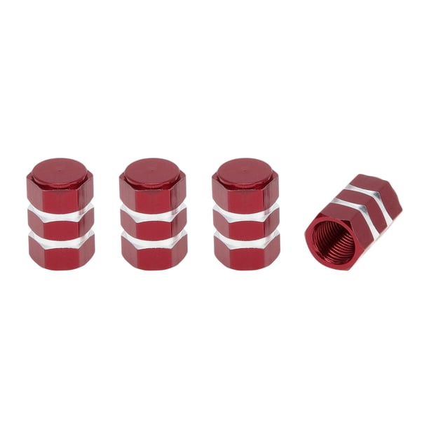 Tapones de Válvula del Neumático 7x17mm para Coche Camión Motocicleta Bicicleta Cubiertas de Válvula de Neumático Aleación de Aluminio Roja Decorativa