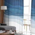 thumbnail image 4 of Navy Blue Ombre Sheer Curtains 96 Inches Long 2 Panels Set, Window Sheer Curtains for Living Room/Bedroom, Modern Moire Gradient Watercolor Light Filtering Rod Pocket Curtain 52'' x 96'' x 2, 4 of 7