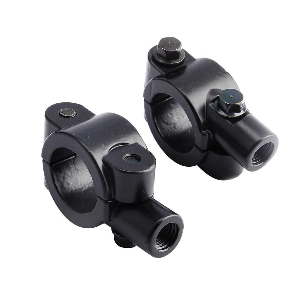 HERCHR Handlebar Mirror Mount, 2Pcs Black Universal Motorcycle