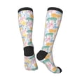 thumbnail image 4 of Daiia Sports Socks Zebra Colourful Printed Novelty Crew Socks for Men Women Knee High Socks Cotton Socks Soft & Breathable Support Unisex Socks, 4 of 9