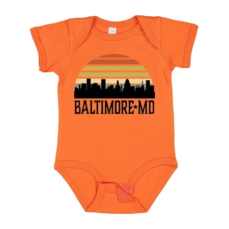 

Inktastic Baltimore Maryland Skyline Sunset Gift Baby Boy or Baby Girl Bodysuit