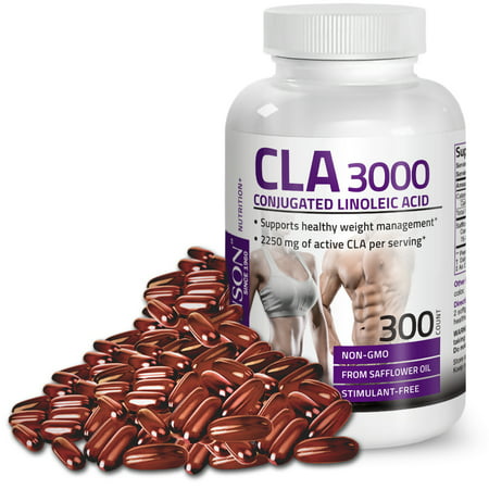 CLA 3000 Weight Management Non-Stimulating Conjugated Linoleic Acid, Non GMO, Gluten Free Safflower Oil, 300 (Best Form Of Cla)