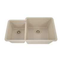 Lexicon Platinum Quartz Composite 32-Inch Rectangle Double Basin Galaxy Beige Kitchen Sink LP-4060-B-SO