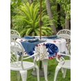 thumbnail image 4 of Outdoor Tablecloth with Umbrella Hole Zipper Happy Independence Day Round Tablecloth 54" Waterproof Table Cloth 4th of July Rustic Floral Leaves Berries Patio Table Cover Tablecloths for Picnic, 4 of 8