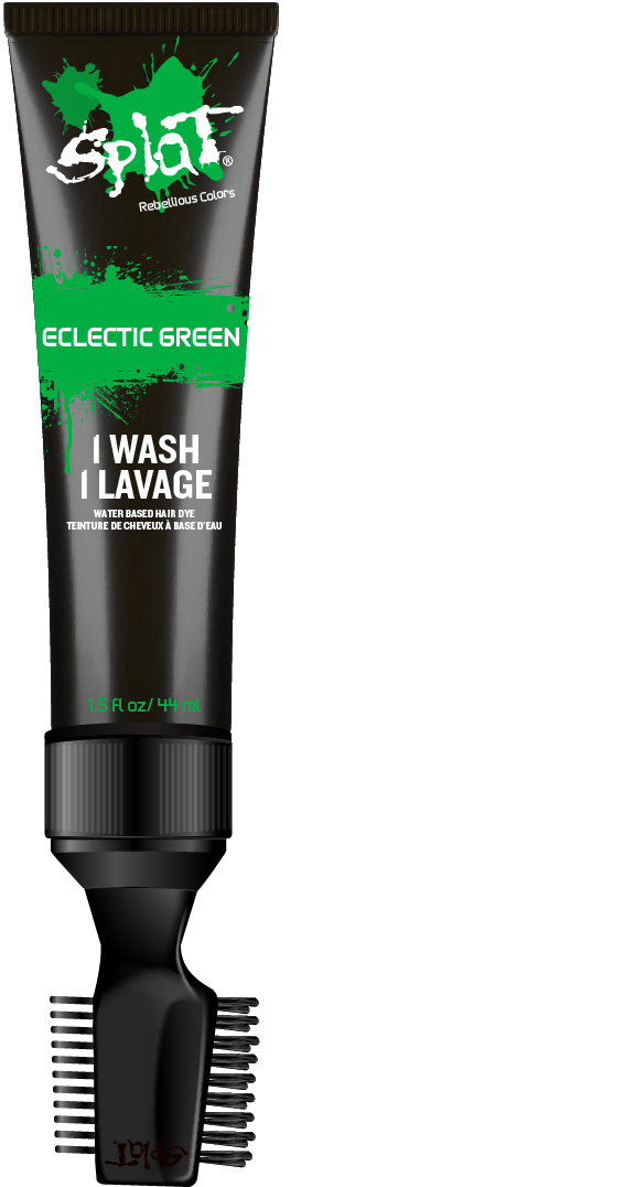 Splat 1 Wash Eclectic Green Hair Color, Temporary Bleach Free Green Hair Dye - image 3 of 8
