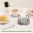 thumbnail image 6 of Simple Vines and Small Flowers Drink Coasters with Holder Absorbent Coaster for Coffee Table Room Decor 6 Pack, 6 of 7