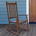 thumbnail image 5 of Pemberly Row Traditional Hardwood Indoor/Outdoor Patio Porch Rocker in Brown, 5 of 10