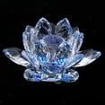 thumbnail image 4 of 5" Blue Crystal Lotus Flower – Glass Home Decor for Feng Shui with Clear Reflection, 4 of 4