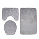 thumbnail image 2 of Juego de 3 alfombrillas de baño con estampado 3D de conchas marinas, resistentes al polvo y al agua (gris), 2 of 7