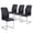 Black, variant on S-HOME Ergonomic High-Back Dining Chairs Set of 4 with PU Leather Upholstery and Metal Frame for Kitchen Use, Black