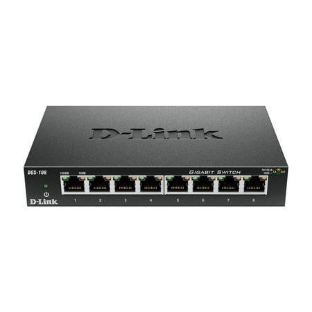 D-Link DGS-108 8 Port Gigabit Ethernet Desktop (Best 8 Port Ethernet Switch)