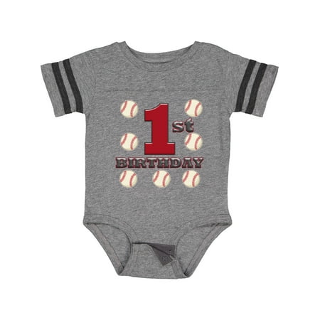 

Inktastic First Birthday Baseball Gift Baby Boy Bodysuit