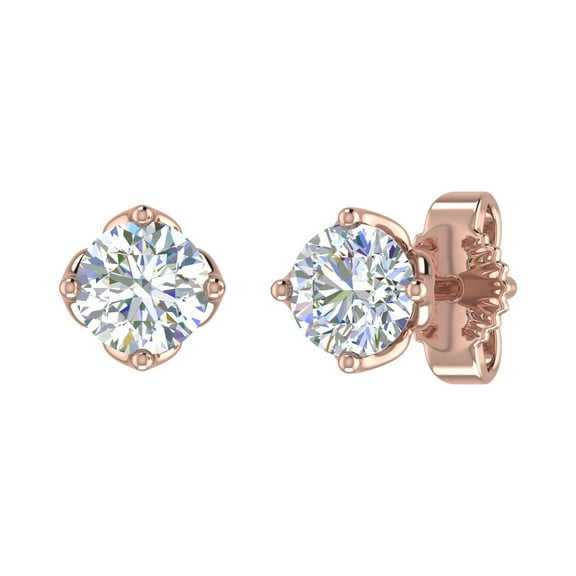 1/2 Carat Diamond Stud Earrings in 14K Rose Gold