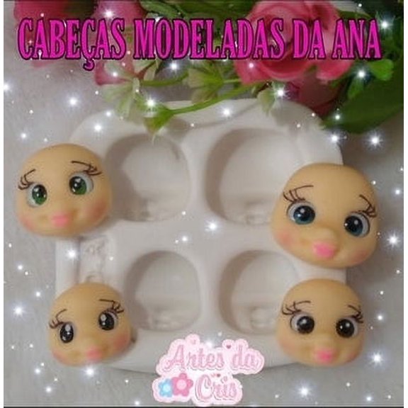 Silicone Molde Cabe�as Modeladas da Ana- Heads - Artes da Cris Collection