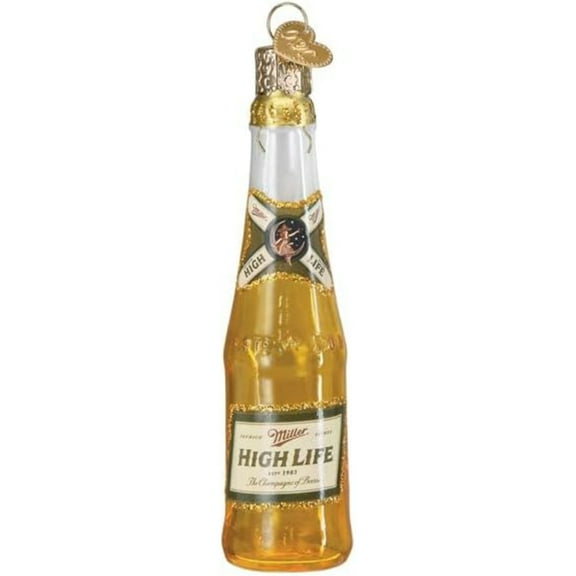 Old World Christmas Blown Glass Ornament for Christmas Tree, Miller High Life Bottle (with OWC Gift Box)