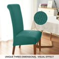 thumbnail image 4 of Large Chair Covers for Dining Room, Geometric Jacquard Slipcover for Large Dining Chair, Soft Stretch Washable Removable Parsons Chair Protector,Set of 6,Jade Green, 4 of 7