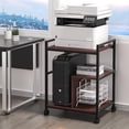 thumbnail image 7 of Leyaoyao Printer Stand for Desk with Charging Station, 3 Tier Desktop Shelf, Walnut Desk Organizer for Home Office, Fit Fax Machine/3D Printer/Scanner, 7 of 7