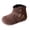 Brown, variant on JHOKCI Girls Winter Ankle Boots Wide Toe Lightweight Side Zipper Buckle Warm Chukka Booties