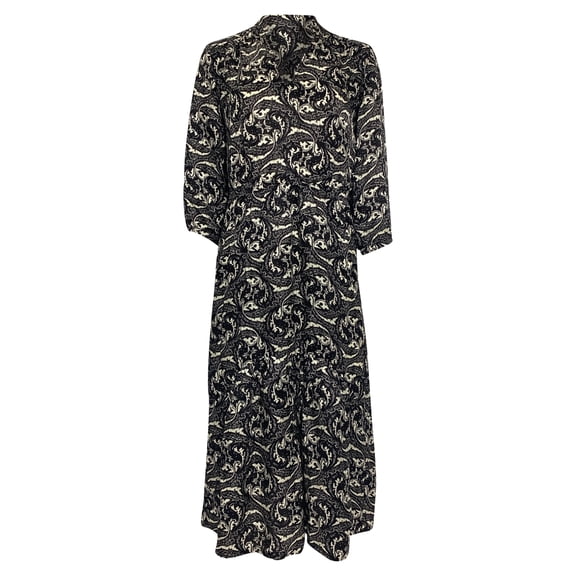 Pre-Owned Ba&sh Song Printed Midi Dress in Black Viscose